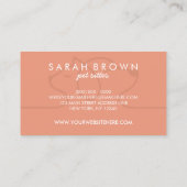 Coral Peach Orange Dog Pet Visitenkarte (Rückseite)