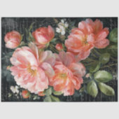 Coral Peach Peony Blume Decoupage Seidenpapier (Vorderseite)