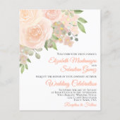 Coral Peach Rose Elegantes HAUSHALT Hochzeit Einla (Vorderseite)