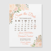 Coral Peach Rose Save the Date Kalender Magnet (Vorderseite)