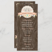 Coral Peach Rustic Floral Wedding Karte (Vorne/Hinten)