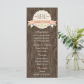 Coral Peach Rustic Floral Wedding Karte (Stehend Vorderseite)