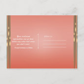 Coral Peach & Shiny Gold Modern Save the Date Ankündigungspostkarte (Rückseite)