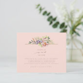 Coral Peach Summer Floral Wedding Einladung QR (Stehend Vorderseite)