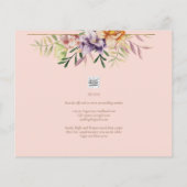 Coral Peach Summer Floral Wedding Einladung QR (Rückseite)