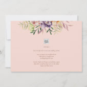Coral Peach Summer Floral Wedding Einladung QR (Rückseite)