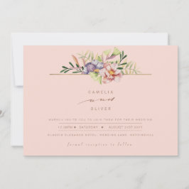 Coral Peach Summer Floral Wedding Einladung QR