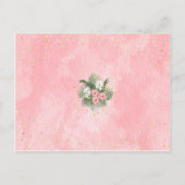 Coral Peach Tropical Watercolor Wedding Einladungspostkarte (Rückseite)