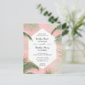 Coral Peach Tropical Watercolor Wedding Einladungspostkarte (Stehend Vorderseite)