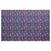 Coral Peach und Navy Blue Gemustert Stoff (Fat Quarter (45,7 x 55,9 cm))