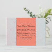 Coral Peach und Slate Gray Edgy Pattern Einladung (Stehend Vorderseite)