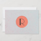 Coral Peach und Slate Gray Edgy Pattern Einladung (Rückseite)