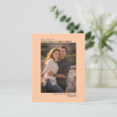 Coral Peach Vertikales Foto Minimalistische Hochze Save The Date (Stehend Vorderseite)