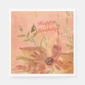 Coral Peach Wassercolor Serviette (Vorderseite)