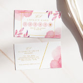 Coral Peach Wasserfarbe Moderne Loyalität Visitenkarte