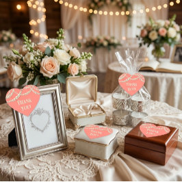 Coral & Pearls Custom Heart Shaped Vielen Dank Herz-Aufkleber