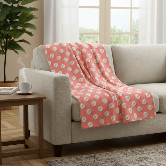 Coral & Pearls Elegant Soft Throw Blanket Fleecedecke