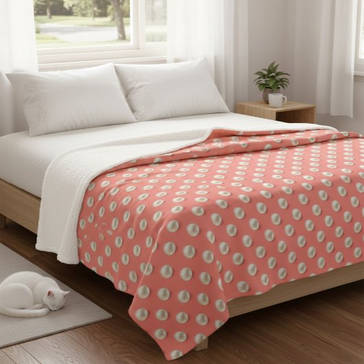 Coral & Pearls Elegante weiche Wurfdecke Sherpadecke
