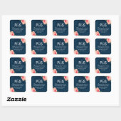 Coral Peonie und Marine bevorzugen Stickers (Blatt)