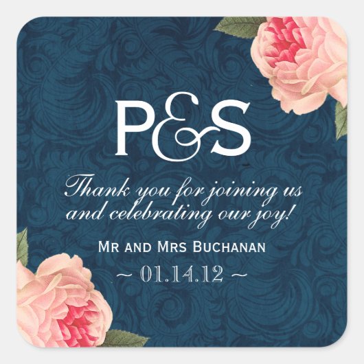 Coral Peonie und Marine bevorzugen Stickers (Vorderseite)