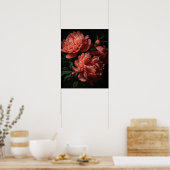 Coral Peony Blume Art Print Poster (Küche)