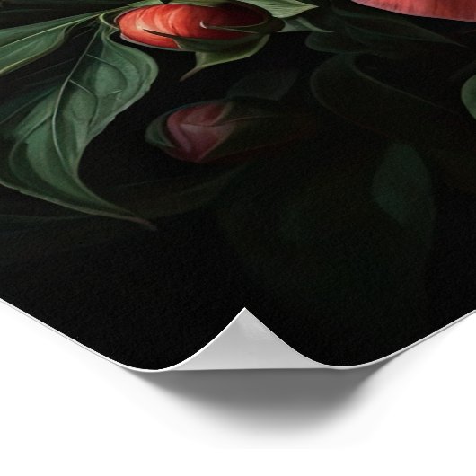 Coral Peony Blume Art Print Poster (Ecke)