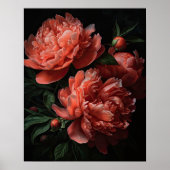 Coral Peony Blume Art Print Poster (Vorne)