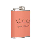 Coral Personalisiert Trauzeuge Flachmann (Rechts)