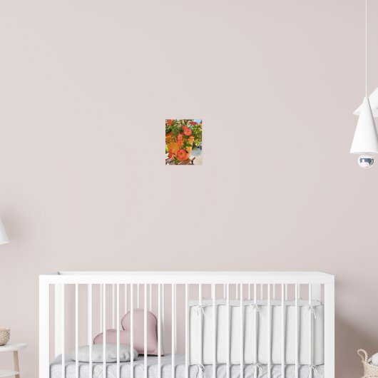 Coral Petunias in a Pot Poster (Kinderzimmer 2)