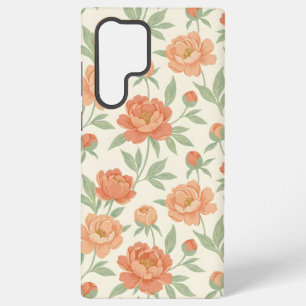 Coral Pfingstrose Blüte   Sanfte Pfirsich-Blumen S Samsung Galaxy Hülle