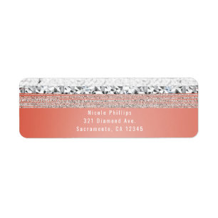 Coral Pfirsich getauchte silberne Bling-Party-Einl