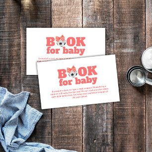 Coral Pfirsich Oh Baby-Bogen Fußball Bücher Baby S Begleitkarte