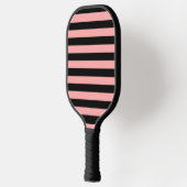 Coral Pink and Black Striped Pickleball Paddle (Links)