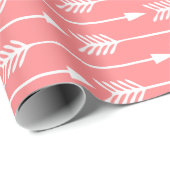 Coral Pink Arrows Pattern Geschenkpapier (Rolleneckpunkt)