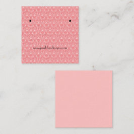 Coral Pink Art Deco Iris Ohrringe Grafikkarte Quadratische Visitenkarte