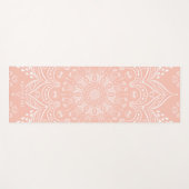 Coral Pink Beautiful Mandala Personalisiert Boho Yogamatte (Vorderseite (Horizontal))