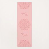 Coral Pink Beautiful Mandala With Custom Name Yogamatte (Vorderseite)