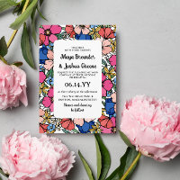 Coral Pink Blue Blumen Frühjahr Hochzeit