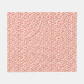 Coral Pink Blush Weiß Abstraktes Wirbles Muster Fleecedecke (Vorderseite (Horizontal))