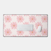 Coral Pink BOHO Daisy Muster floral Schreibtischunterlage (Tastatur & Maus)