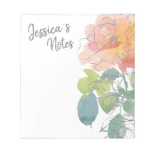 Coral Pink Boho Floral auf Weiß