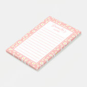 Coral Pink Boho Spring Daisies Post-it Klebezettel (angewinkelt)