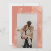 Coral Pink Boho Wasserfarbe Save the Date (Vorderseite)
