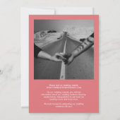 Coral Pink Bold Border Foto Moderne Hochzeit Save The Date (Rückseite)