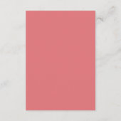 Coral Pink Bold Border Moderne Hochzeit Begleitkarte (Rückseite)