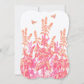 Coral Pink Bumblebee Wildblume Hochzeit Einladung (Rückseite)