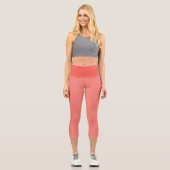 Coral Pink Capri Leggings (Vorderseite)