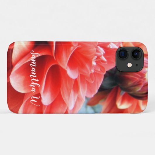 Coral Pink Dahlia Blume Case-Mate iPhone Hülle (Rückseite (Horizontal))