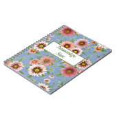 Coral Pink Daisy Floral Notizblock (Linke Seite)