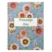 Coral Pink Daisy Floral Notizblock (Vorderseite)